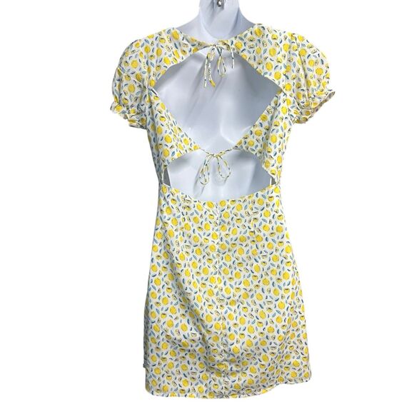 Princess Polly Kasey Lemon Fruit Mini Dress Womens US Size 4 In Yellow Multi - Picture 9 of 16